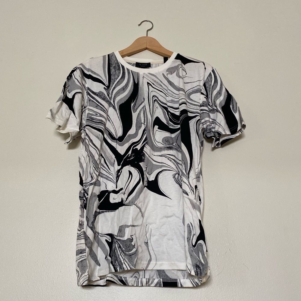 Brasier Marbled Swirl Print Tee